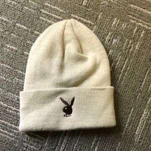 playboy beige beanie